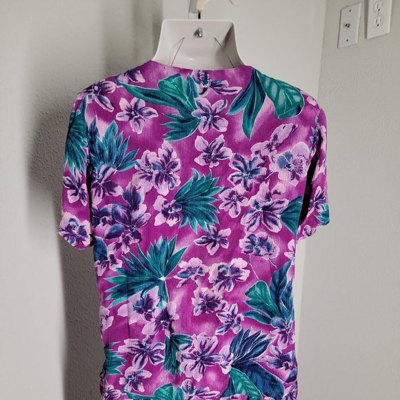 California Krush Vintage Top & Shorts 2 Piece Purple Floral Outfit Set ~ Sz PM - Picture 5 of 6